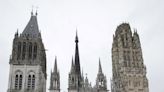 Fire breaks out in the spire of the medieval cathedral in the French city of Rouen