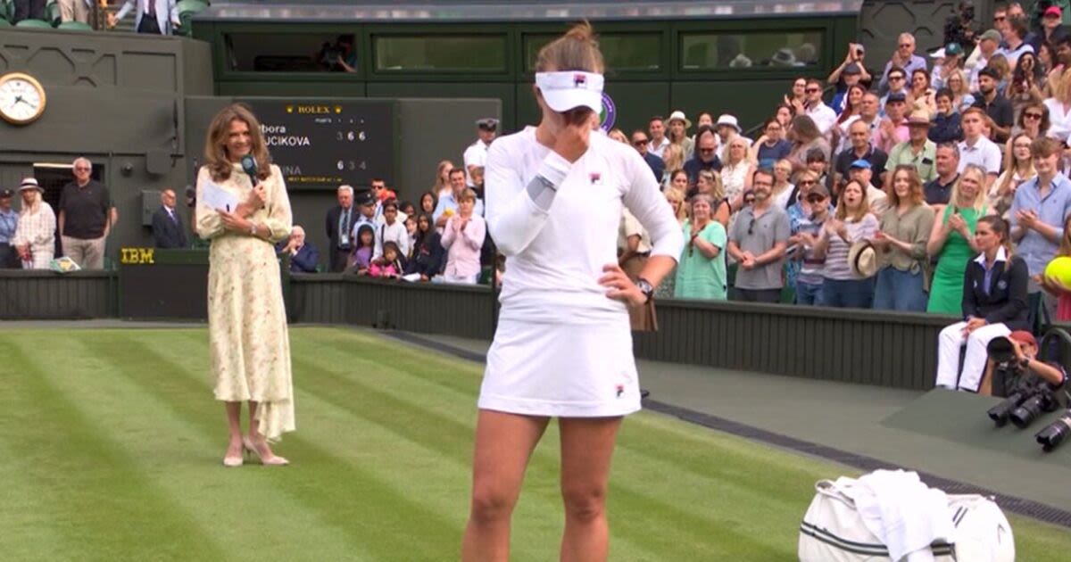 Wimbledon star Barbora Krejcikova breaks down in tears at Annabel Croft question