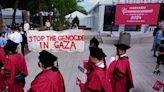 Group of graduates walk out of Harvard commencement chanting ‘Free, free Palestine’