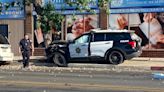 Fresno police vehicle collides with woman in Lexus SUV, sending three to hospital