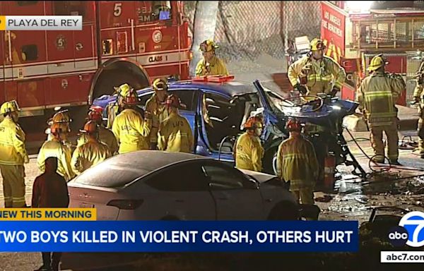 2 juveniles killed, 3 others injured in 2-car crash in Playa del Rey