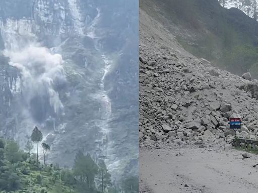 Scary Visuals: Massive Landslide Near Patalganga Langsi Tunnel Blocks Badrinath National Highway In Uttarakhand