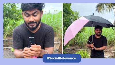 Viral video: Man makes a special umbrella for couples, internet loves it