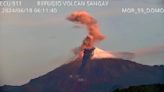 El volcán Sangay emitió material piroclástico, este martes