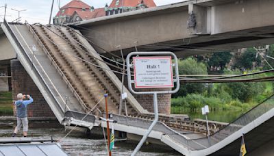 A partial bridge collapse in eastern Germany disrupts traffic. No one was injured