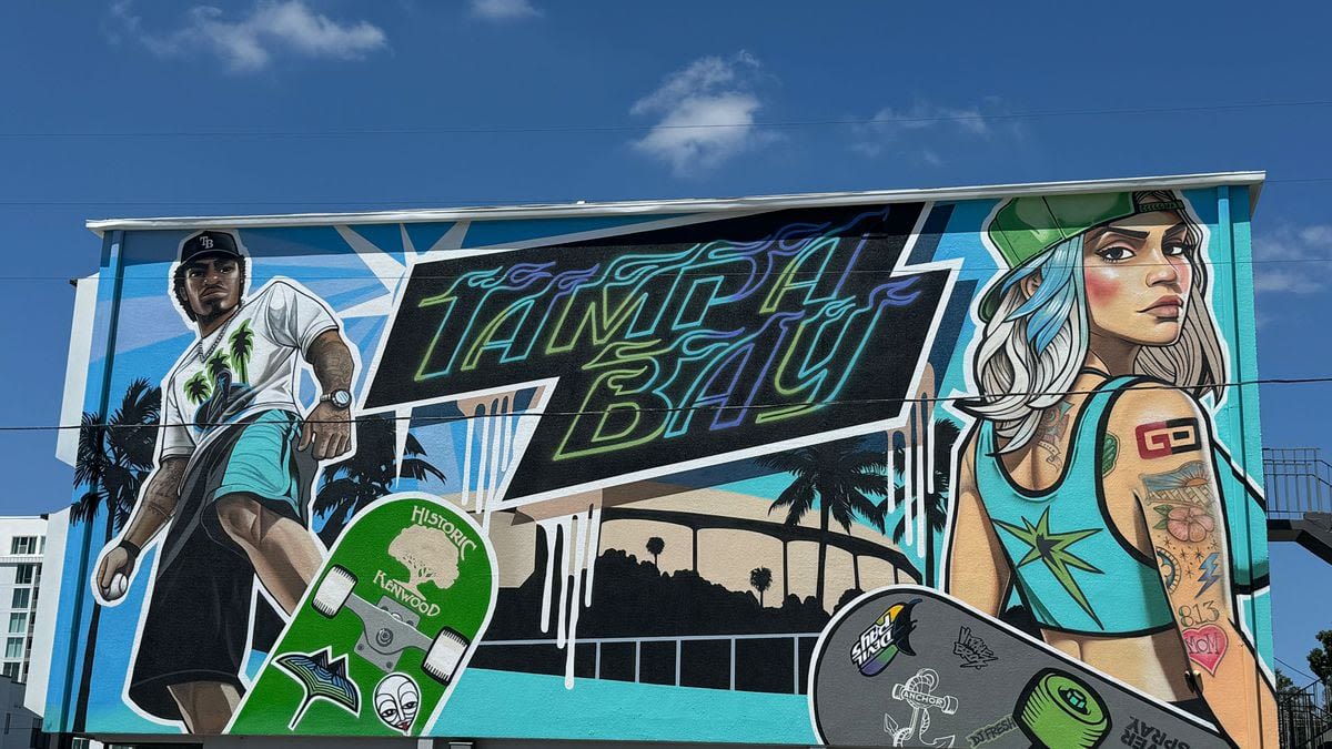 So long, Tom Brady. New Rays skater uniform inspires replacement mural.