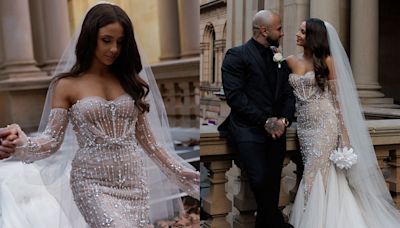 A bride knew her sheer, jewel-encrusted wedding dress was the one immediately after seeing a photo of it online