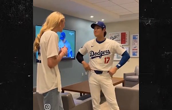Shohei Ohtani Meets Cameron Brink At Dodgers Game, 'You're Tall!'