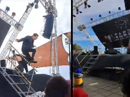 Miedo en un show de magia: enorme pantalla gigante se desplomó en el escenario (VIDEO)