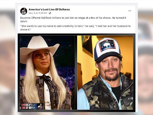 Beyoncé Offered Kid Rock Millions of Dollars to Join Him on Stage at His Concerts?