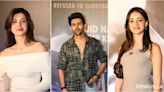 Chandu Champion Screening: Kartik Aaryan poses in style, besties Ananya Panday, Shanaya Kapoor arrive, Vidya Balan, Richa Chadha, Tiger Shroff and others attend