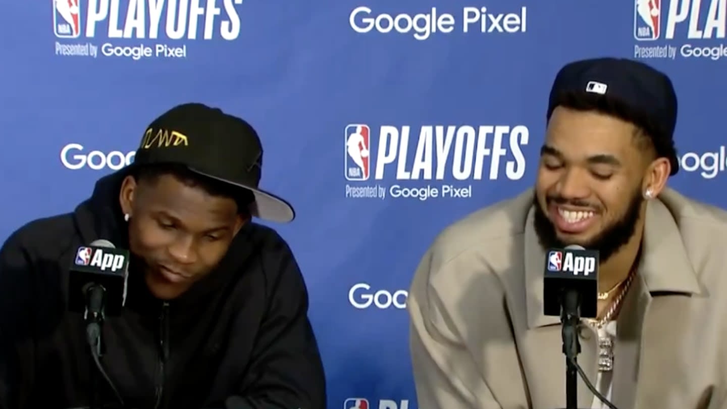 Anthony Edwards, Karl-Anthony Towns Had Hilarious Exchange With Reporter Following Wolves' Win