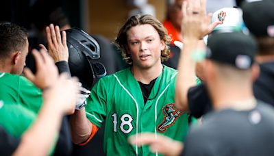 Jackson Holliday slugs two homers as Tides return from All-Star break with victory