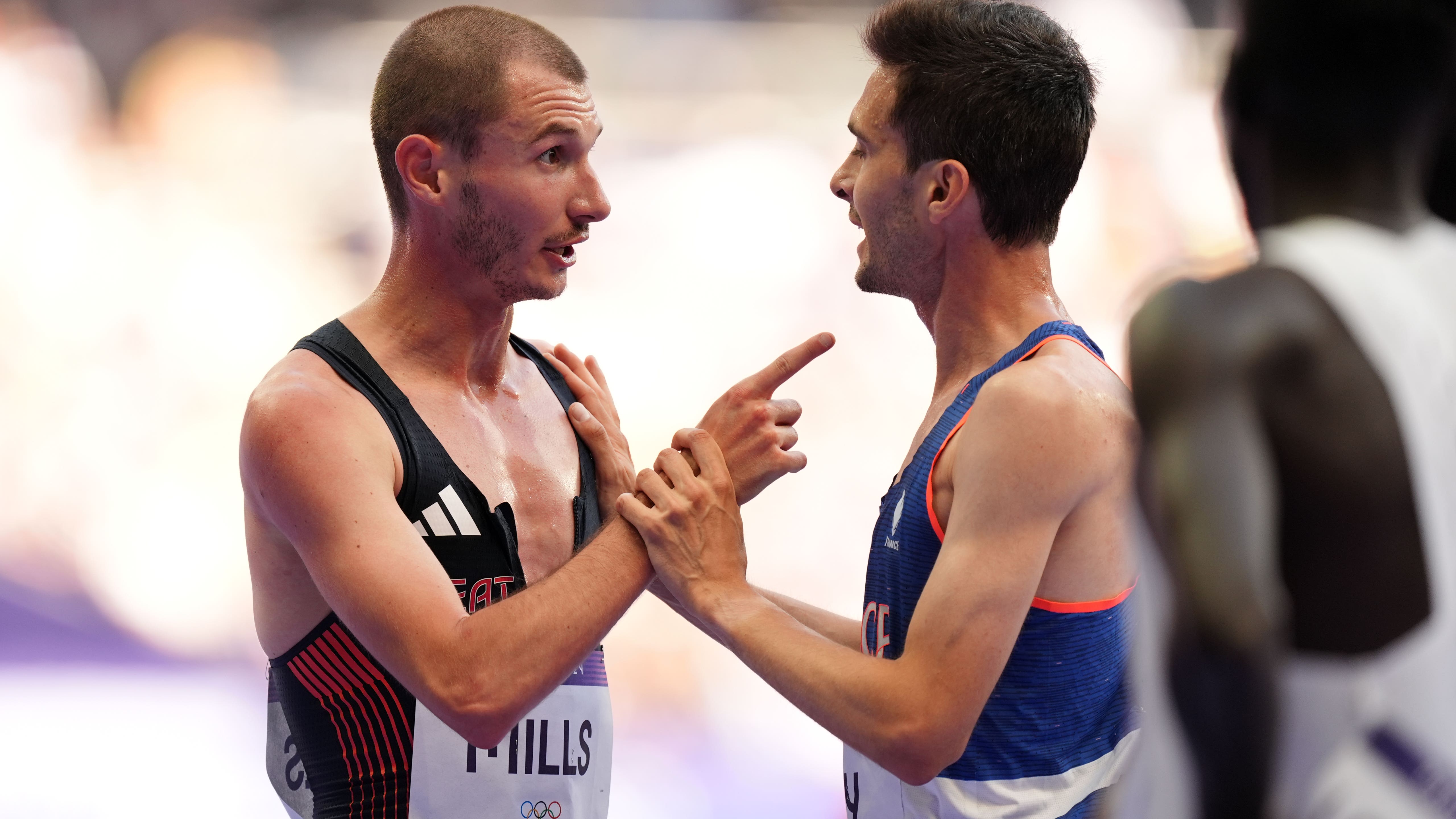 George Mills clashes with French rival after collision during 5000 metres heat