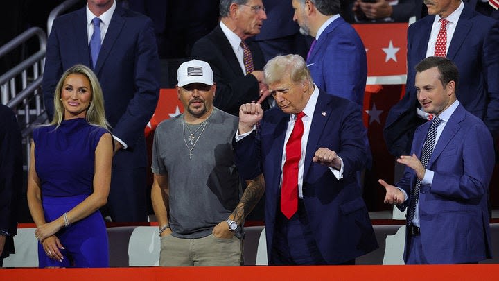 Jason Aldean, Brittany Aldean in family box with Trump at Republican National Convention