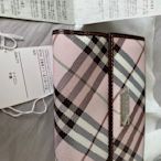 Burberry 短夾 女用皮夾 格紋 粉紅 日本藍標商品