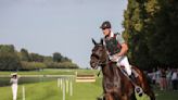 Horses gallop in Versailles Palace gardens to test the track for the Paris Olympics