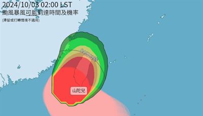 今全台放颱風假！龜速山陀兒最新撲台路徑曝光 4縣市嚴防瞬間暴雨