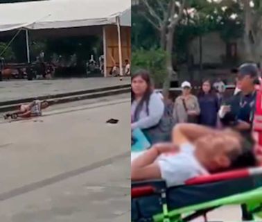 Hombre se prende fuego en plaza pública y luego exige ayuda en Oaxaca