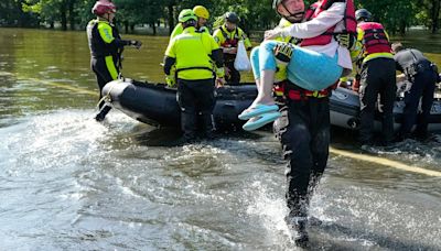 Heavy rains over Texas have led to water rescues, school cancellations and orders to evacuate