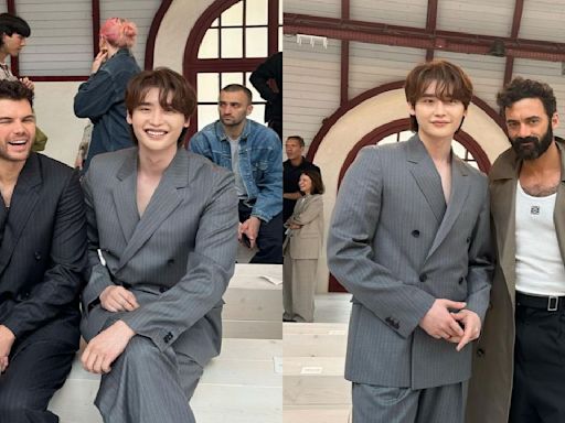 Lee Jong Suk hangs out with Bridgerton's Luke Newton and The Gilded Age's Morgan Spector at Paris Loewe show; see PICS