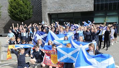 Euro 2024 footballer Lewis Morgan cheered on at his old primary school