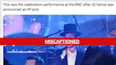 Video does not show Hasidic singer perform at RNC celebration for J.D. Vance