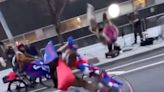Trump supporter falling off his bike in Manhattan goes viral