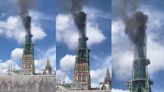 Fuerte incendio en la Catedral de Notre Dame de Rouen