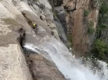 Hiker finds pipe feeding China's tallest waterfall