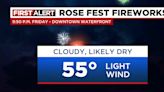 Light showers next two days, but Friday evening Rose Festival kickoff mainly dry