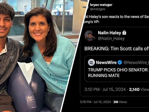 Nikki Haley's son jabs Tim Scott's engagement after Vance picked as Trump's VP