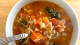 I made Ina Garten's minestrone soup, and it's the best cure for a cold or the winter blues