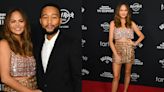 Chrissy Teigen Shines in Beaded Georges Hobeika Mini Skirt for Sports Illustrated Swimsuit Issue Launch Party 2024 With John Legend