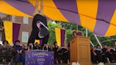 Retiring professor does a handstand on a walker at Williams College's 235th commencement