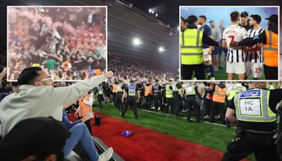 Major security breach as West Brom stars swarmed by Saints fans and flare thrown