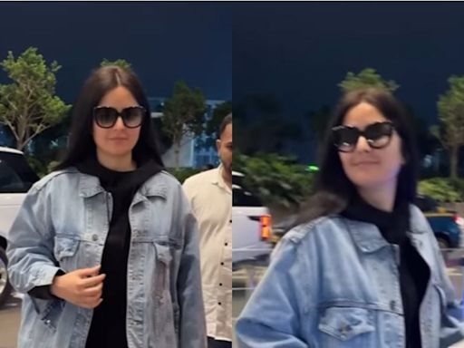 Katrina Kaif Amps Up Airport Look In Denim Jacket And Black Pants, Fans Guess Is She Pregnant?; Watch - News18