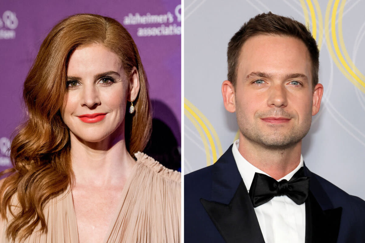 'Suits' Patrick J. Adams and Sarah Rafferty Say New Rewatch Podcast Will Help Them 'Get Present' on Their Experience