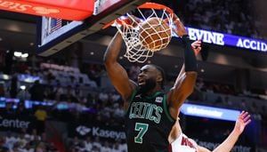 Celtics lead wire-to-wire in Miami, roll past Heat 104-84 for 2-1 lead in East series