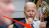 Biden accidentally flashed a cue card telling him exactly where to go and what to do at a White House event