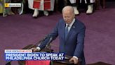 President Joe Biden calls for supporters to 'stick together' at Philadelphia church visit