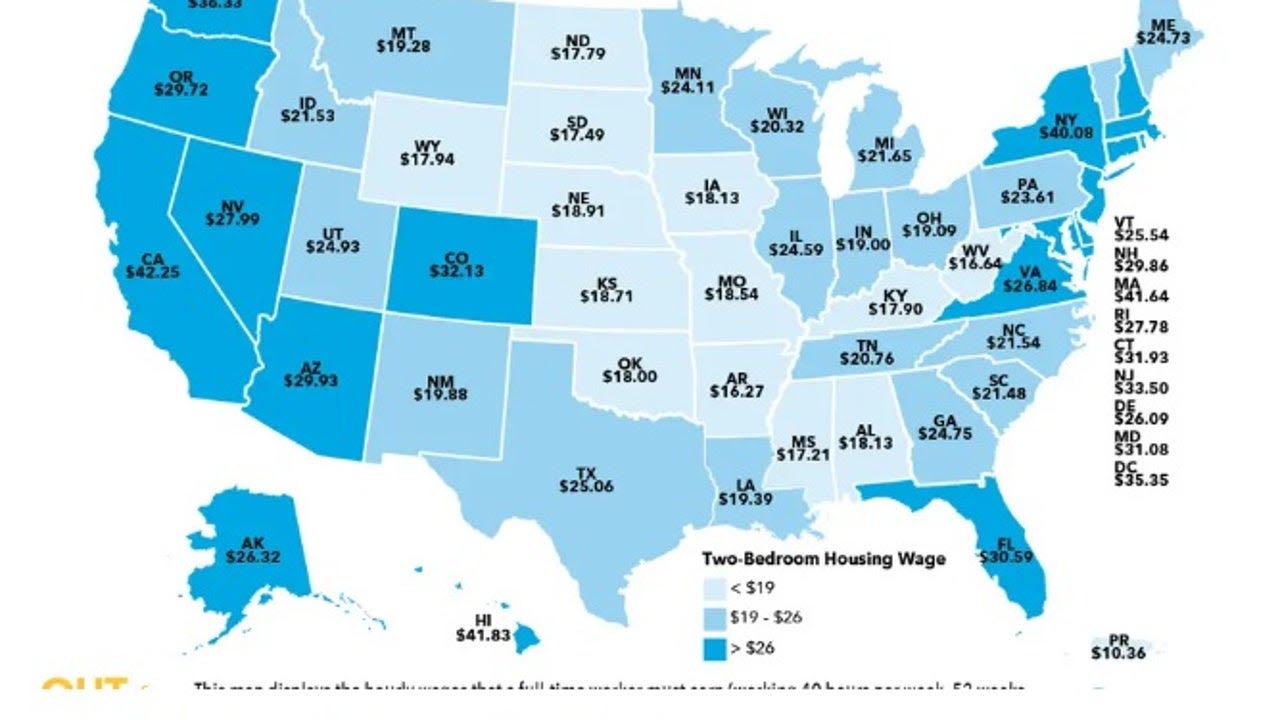 Map shows hourly wage needed to afford rent in New York