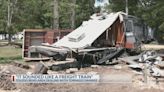 Tornado leaves trailers overturned, destroyed in Milam