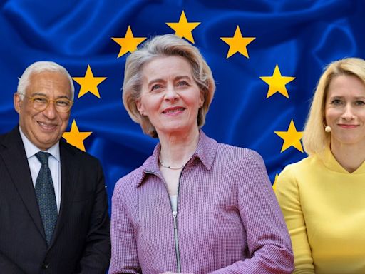 Ursula von der Leyen, António Costa y Kaja Kallas, altos cargos de la UE