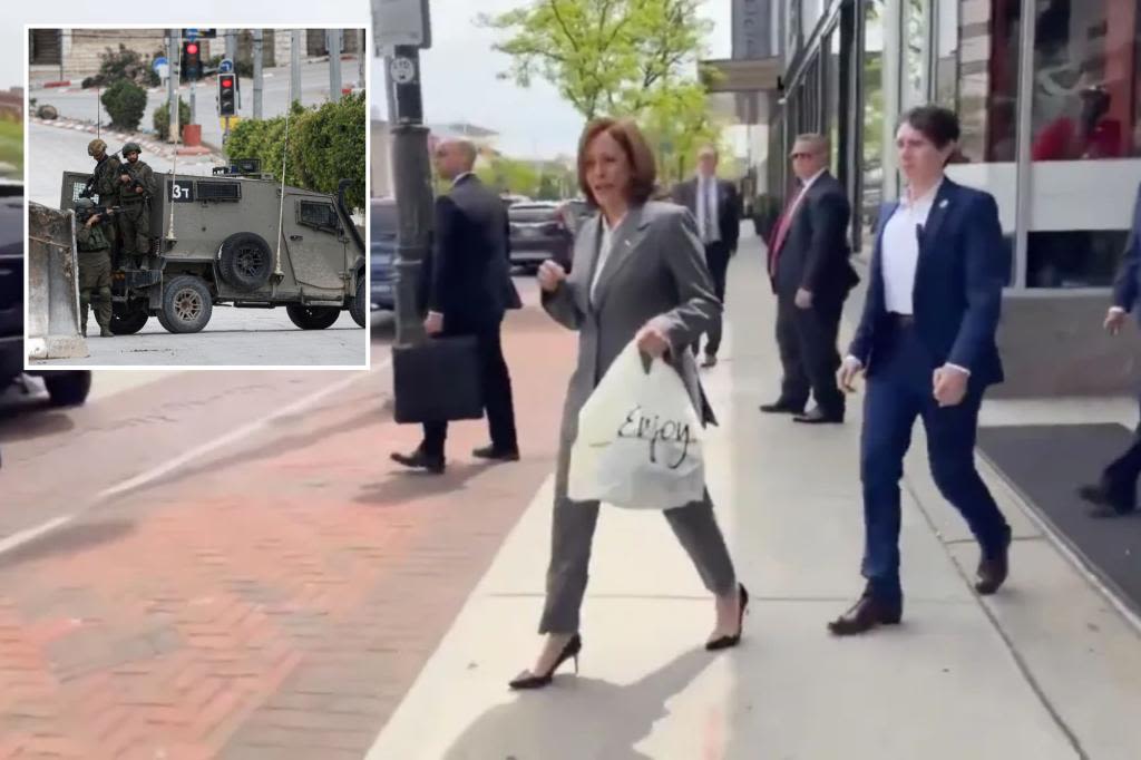 Smirking Kamala shrugs off reporters’ questions about Hamas with sarcastic response: ‘Shrimp and grits’