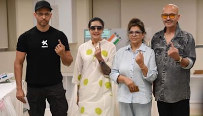 Hrithik Roshan with father Rakesh Roshan and family cast votes for Lok Sabha elections 2024