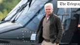 Philip Schofield arrives at Silverstone by helicopter