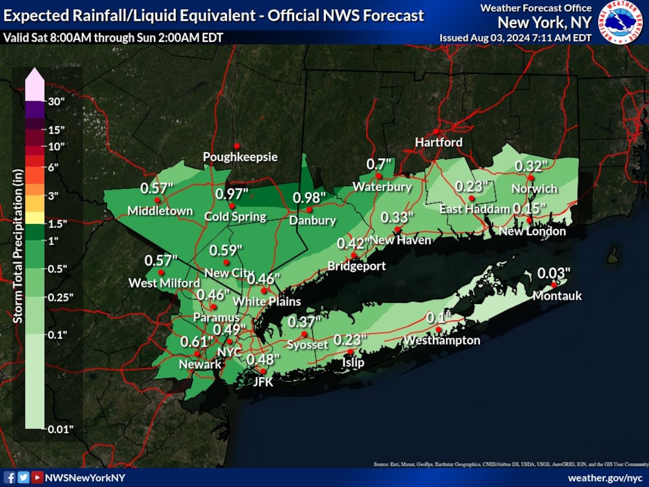 N.Y. weather: Thunderstorms to feature flooding downpours Saturday afternoon