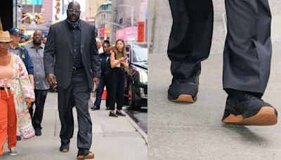 Shaquille O’Neal Models Reebok Sneakers in Power Suit on ‘Good Morning America’