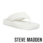 STEVE MADDEN-BOOST 方頭軟綿綿夾腳拖鞋-白色(季末換季出清)